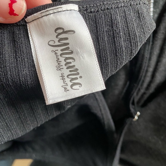 One size fits all stretchy black tank top with lace on the bottom. Brand new - Picture 3 of 4